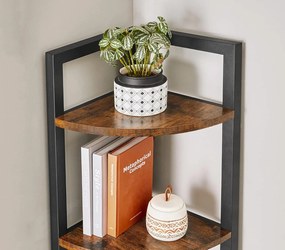 Sarokpolc TAYLOR 5 polc 150x30 cm, rusztikus barna