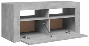 betonszürke TV-szekrény LED-világítással 90 x 35 x 40 cm