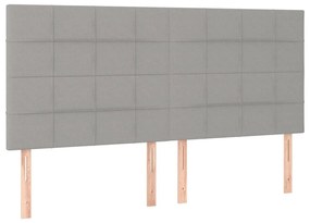4 db világosszürke szövet fejtámla 90x5x78/88 cm