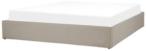 Fejtámla Nélküli Bézs Színű Minimalista Ágykeret 180 x 200 cm DINAN Beliani