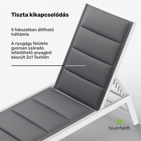 Blumfeldt Renazzo Lounge napozóágy, 120 kg teherbírás, 5 fokozat, vízlepergető