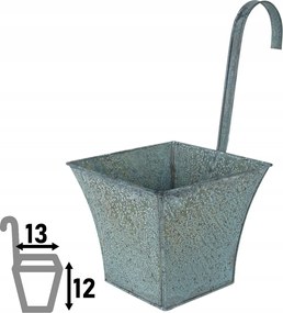 Odessa függesztett virágtartó erkélyre, korlátokra 12 x 13 x 13 cm szürke-antik