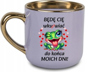 Elegáns bögre Napjaim végéig békával díszítelek 400 Lila