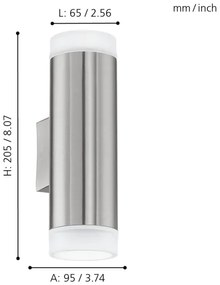 EGLO 92736 - RIGA-LED kültéri fali lámpa 1xGU10/2,5W