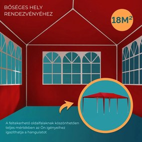 NEAPOL rendezvénysátor, 3x6m, piros Jurhan