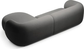 Sötétszürke bársony sarokkanapé (jobb oldali-heverő résszel) Kate – Micadoni