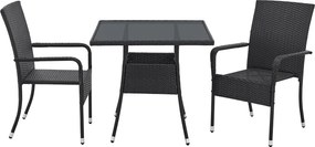 Juskys Rattan asztal Yoro - fekete