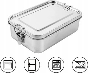 Légmentesen záródó uzsonnás doboz 1400 ml Uzsonnás doboz csatokkal az iskolába a hegyekbe síeléshez