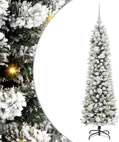 vidaXL Mű karácsonyfa 150 LED-del Fehér 120 cm PVC és Fém és Műanyag