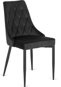Szék fekete színben, bársony kárpittal CORK