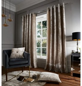 Bézs függöny szett 2 db-os 168x183 cm Crushed Velvet – Catherine Lansfield