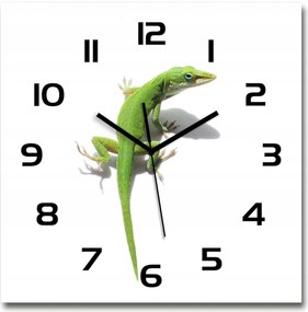 Függő üveg falióra Zöld gyík 60x60 cm