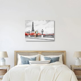 Kép - szerelmesek Párizsban (üvegen) (70x50 cm)
