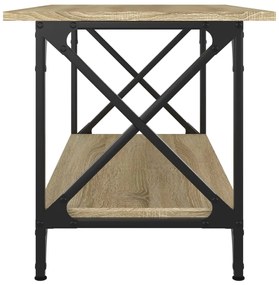 Sonoma tölgy színű szerelt fa és vas dohányzóasztal 80x45x45 cm