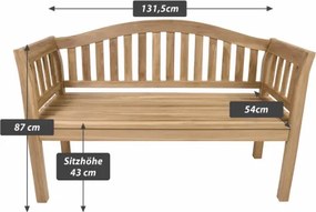 Kerti pad DIVERO 2 személyes kezeletlen 131,5 cm