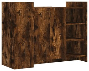 füstös tölgy színű szerelt fa tálalószekrény 100 x 35 x 75 cm