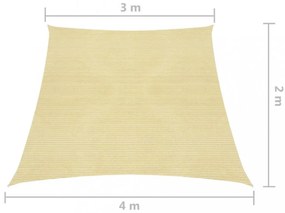 bézs HDPE napvitorla 160 g/m² 3/4 x 2