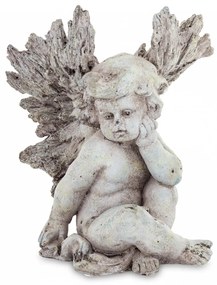 Dekoratív figura angyal Cement Szürke 23x19x19cm