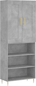 vidaXL betonszürke szerelt fa magasszekrény 69,5 x 34 x 180 cm
