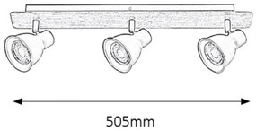 Rabalux 5904 - Spotlámpa MAC 3xGU10/35W/230V