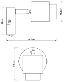 Globo 54031-1 - Fali spotlámpa JORNA 1xE27/40W/230V