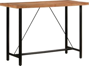 vidaXL tömör akácfa és vas bárasztal 150 x 70 x 107 cm