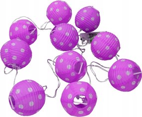 Lampionok Dekorációs Gömbök Lila Elemes 10db