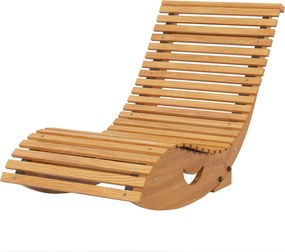 Outsunny Ringató Szék, Fa Ringató, Kerti Fekvőágy, Ergonomikus Hinta Szék S-Formával, Dőlésszabályozás, 120 kg Terhelhetőség, Balkonra, Teraszra, Teak