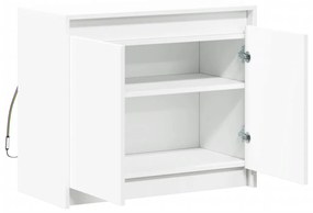 fehér szerelt fa tálalószekrény LED-del 72 x 34 x 61 cm