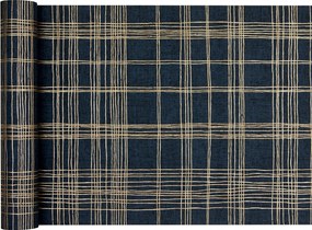 finom kockás cérna tapéta, sötétkék