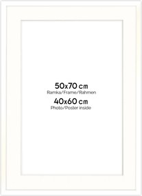 Hen Pass fehér képkeret 1 50x70 cm passe partout (40x60)