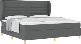 vidaXL Boxspring ágy matraccal Sötétszürke 90x190 cm Szövet szövet