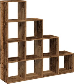 vidaXL 4 szintes antik színű elválasztó könyvespolc 131,5x29x131,5 cm