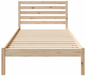 Ágykeret fejtámlával Barna 90 x 210 cm Tömör fenyőfa