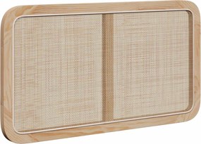 vidaXL Fejtámla fejtámlával Természetes 100 x 55 x 3 cm Rattan