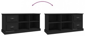 fekete szerelt fa TV-szekrény 102 x 35,5 x 47,5 cm