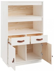 fehér tömör fenyőfa magasszekrény 67 x 40 x 108,5 cm