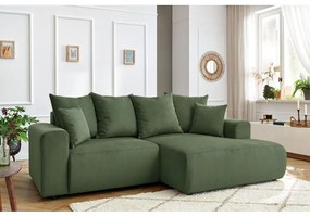 Zöld bársony sarokkanapé Enjoy – Bobochic Paris