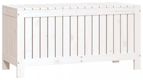 fehér tömör fenyőfa kerti tárolóláda 108x42,5x54 cm