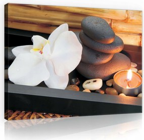 Vászonkép 100x75 Orchidea és kövek Zen harmónia az otthonodban