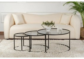 Aurum Black and Grey dohányzóasztal szett80 cm, 3 db