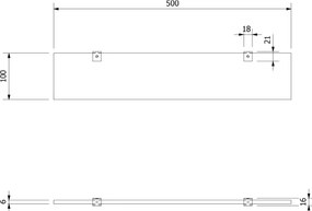 Aqualine - Fali polc SAMBA 50 cm