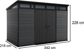 Cortina 2.0 11x7 műanyag kerti ház szürke