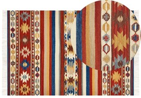 Színes kilim gyapjúszőnyeg 200 x 300 cm JRARAT Beliani