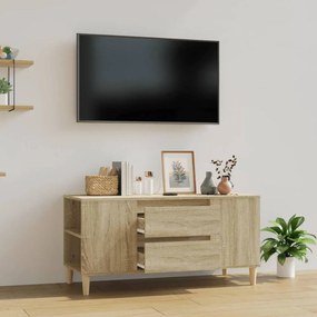Sonoma-tölgyszínű szerelt fa fali tv-szekrény 102x44,5x50 cm