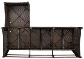 3 részes barna polyrattan kerti ülőgarnitúra párnával L-alakú