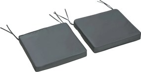 Outsunny 2 db-os Kerti Székpárna Szett, Kültéri Üléspárnák, Levehető Huzatokkal, 5 cm Szivaccsal, Poliészter Anyag, 45L x 45W cm Sötétszürke | Aosom