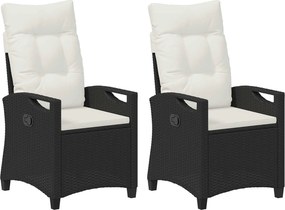 vidaXL Kerti Szék 2 pcs Fekete és Krém 56 x 60 x 112 cm