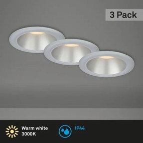 Briloner 7041-034-KÉSZLET 3x LED Fürdőszobai beépíthető lámpa LED/4,9W/230V ezüst