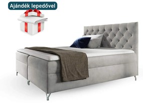 Wilsondo GULIETTE ágyneműtartós kárpitozott boxspring ágy matracokkal - szürke Méret: 160x200